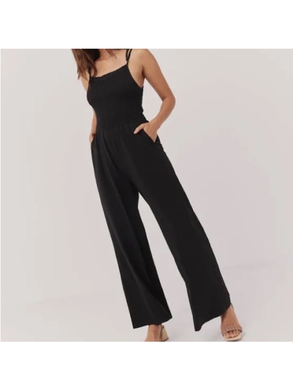 Pact Black Wide-Leg Jumpsuit
